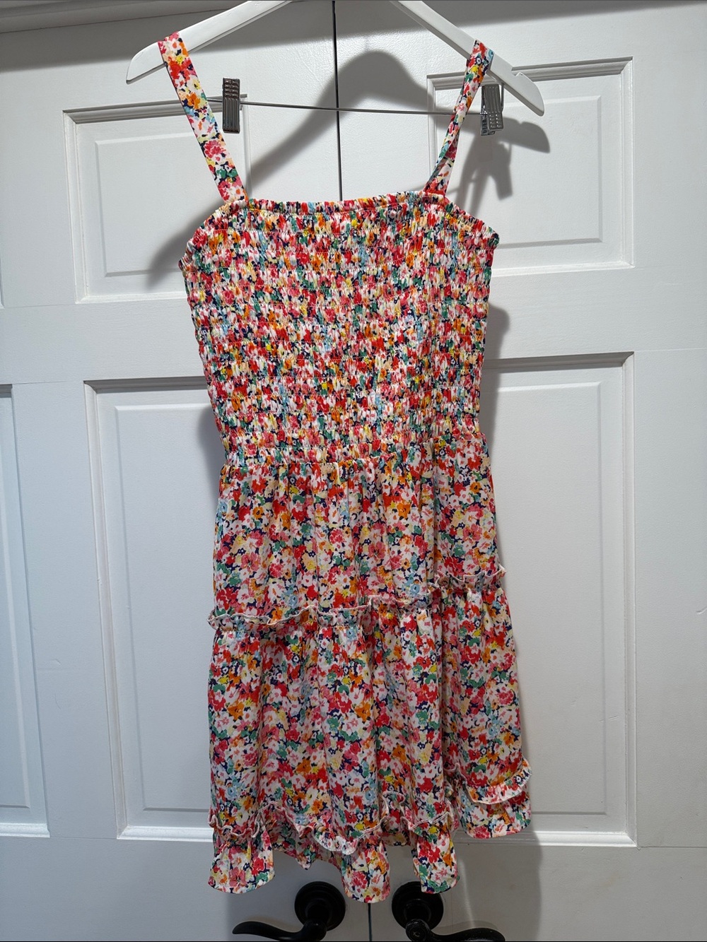 Sienna Sky Floral Smocked Mini Dress in Pink Multicolor.